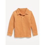 Long-Sleeve Collared Thermal-Knit Shirt for Toddler Boys