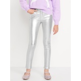 High-Waisted Rockstar 360° Stretch Silver Shine Jeggings for Girls