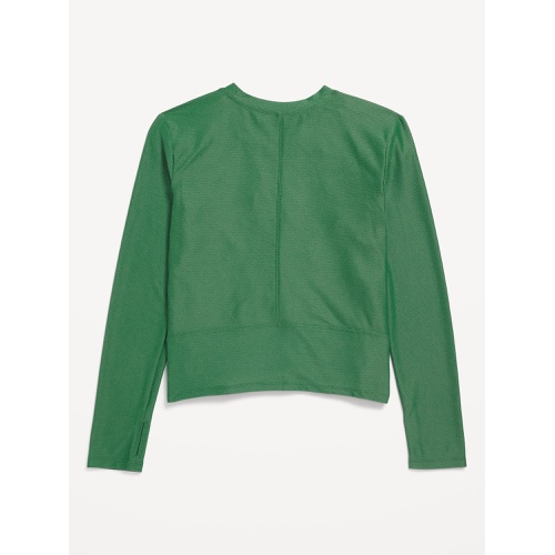 올드네이비 Long-Sleeve Curved-Hem Performance Top for Girls Hot Deal