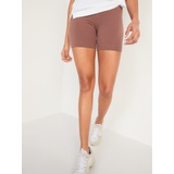 High-Waisted Jersey Biker Shorts -- 6-inch inseam