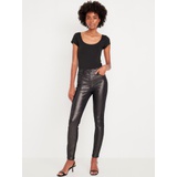 High-Waisted Shine Rockstar Super-Skinny Jeans