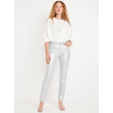 High-Waisted Silver Shine Vintage Slim Jeans