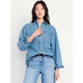 Boyfriend Button-Down Jean Tunic