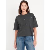 Oversized Crew-Neck Embellished T-Shirt