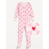 Printed Snug-Fit Zip-Front Footed Pajama One-Piece for Toddler & Baby