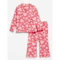 Long-Sleeve Plush Ribbed Top and Flare Pants Set for Baby