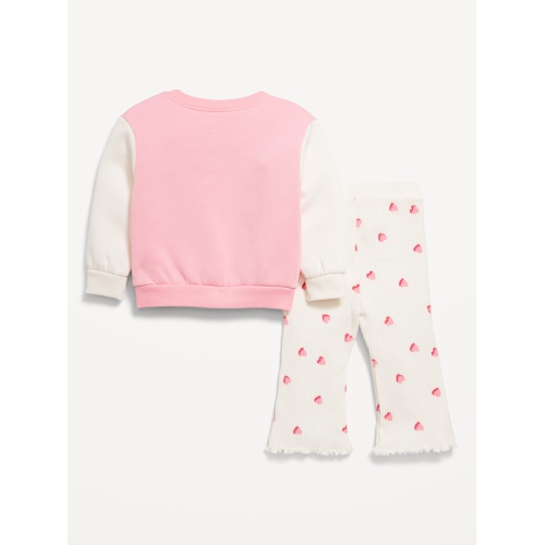 올드네이비 Cozy Fleece Embroidered Patch Sweatshirt and Leggings Set for Baby