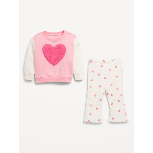 올드네이비 Cozy Fleece Embroidered Patch Sweatshirt and Leggings Set for Baby