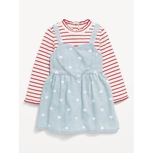 올드네이비 Printed Mock-Neck T-Shirt and Jean Dress Set for Baby