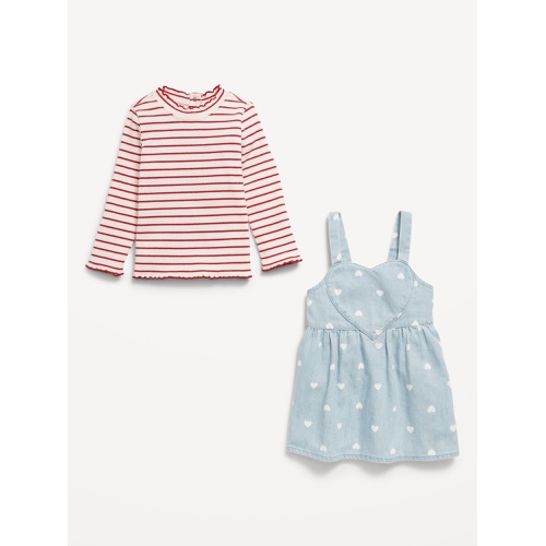 올드네이비 Printed Mock-Neck T-Shirt and Jean Dress Set for Baby