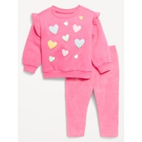 Ruffled French Terry Sweatshirt and Corduroy Leggings Set for Baby