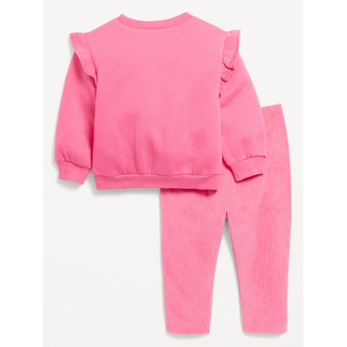 올드네이비 Ruffled French Terry Sweatshirt and Corduroy Leggings Set for Baby