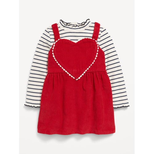 올드네이비 Printed Mock-Neck Top and Corduroy Heart Dress Set for Baby