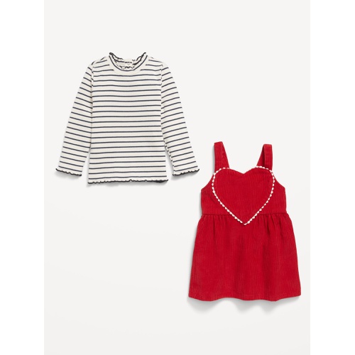 올드네이비 Printed Mock-Neck Top and Corduroy Heart Dress Set for Baby