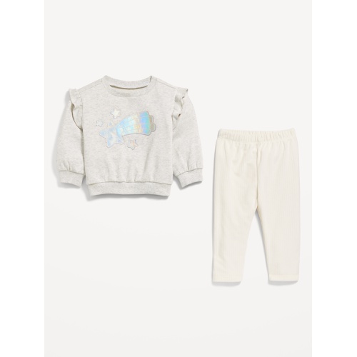 올드네이비 Ruffle-Trim Graphic Sweatshirt and Corduroy Leggings Set for Baby