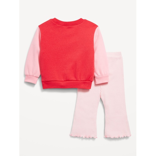 올드네이비 Cozy Fleece Embroidered Patch Sweatshirt and Leggings Set for Baby