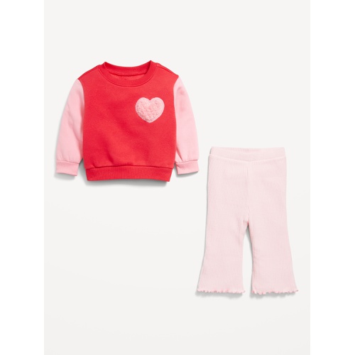 올드네이비 Cozy Fleece Embroidered Patch Sweatshirt and Leggings Set for Baby