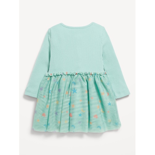 올드네이비 Printed Long-Sleeve Ribbed Tutu Dress for Baby