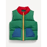 Water-Resistant Quilted Color Block Puffer Vest for Baby