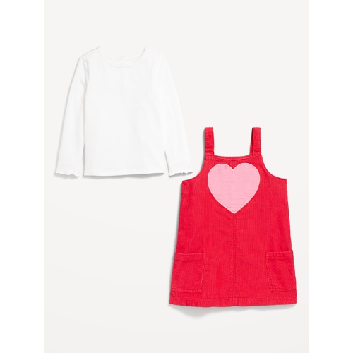 올드네이비 Sleeveless Corduroy Heart Dress and T-Shirt Set for Toddler Girls