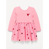 Long-Sleeve Fit and Flare Tutu Dress for Toddler Girls