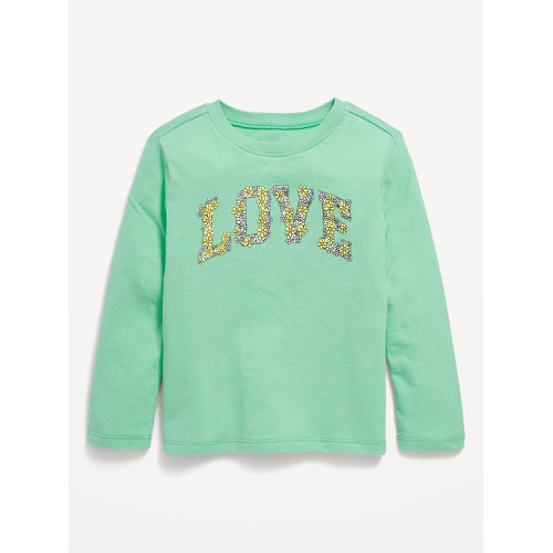 올드네이비 Long-Sleeve Graphic T-Shirt for Toddler Girls Hot Deal