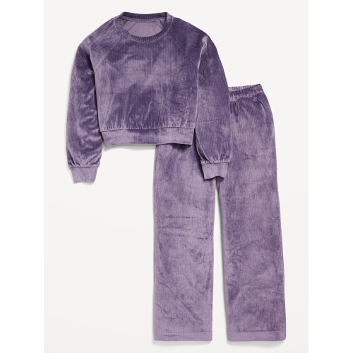 올드네이비 Velour Crew-Neck Sweatshirt and Straight-Leg Pants Set for Girls