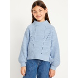 Cozy Mock-Neck Chenille Sweater for Girls