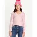 Cozy Wrap-Front Ribbed Top for Girls