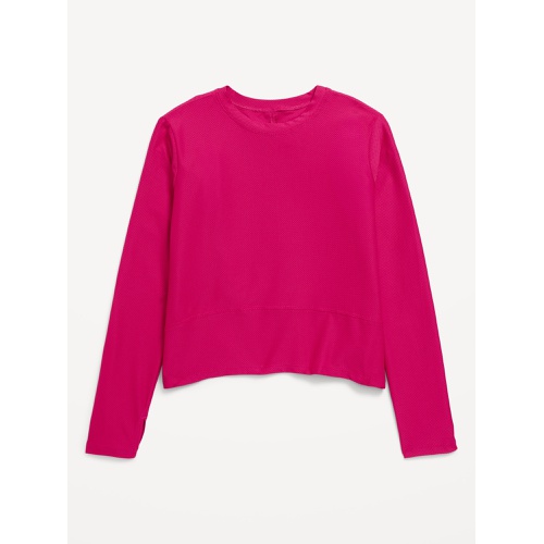 올드네이비 Long-Sleeve Curved-Hem Performance Top for Girls Hot Deal