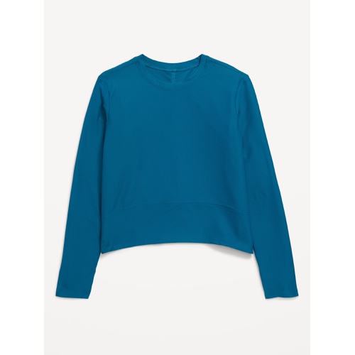 올드네이비 Long-Sleeve Curved-Hem Performance Top for Girls Hot Deal