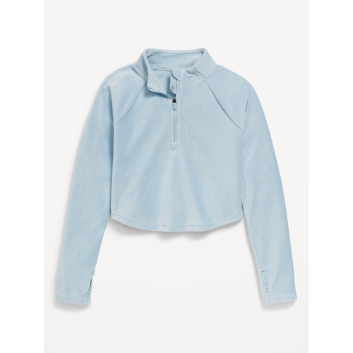 올드네이비 Half-Zip Velour Performance Top for Girls Hot Deal