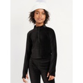 Half-Zip Velour Performance Top for Girls Hot Deal