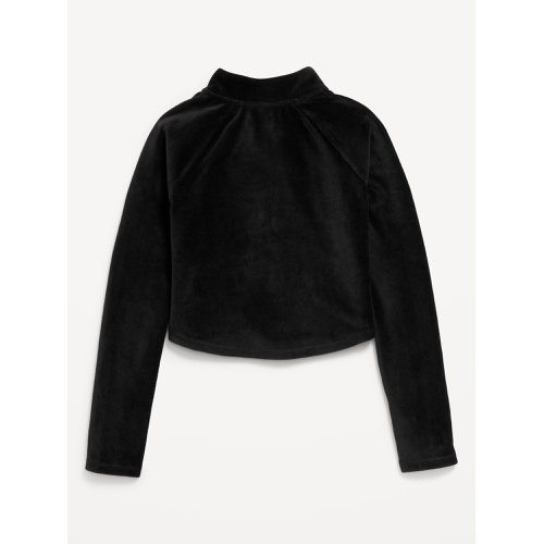 올드네이비 Half-Zip Velour Performance Top for Girls Hot Deal