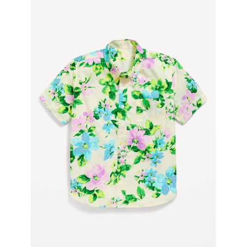 올드네이비 Short-Sleeve Printed Poplin Shirt for Boys