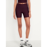 High-Waisted PowerSoft Rib Biker Shorts -- 6-inch inseam