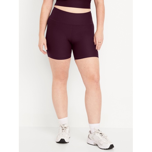 올드네이비 High-Waisted PowerSoft Rib Biker Shorts -- 6-inch inseam