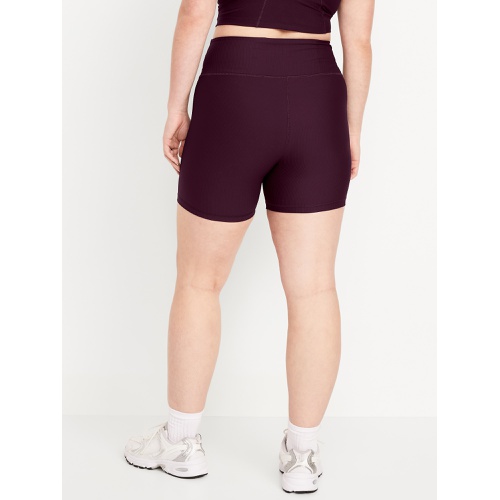 올드네이비 High-Waisted PowerSoft Rib Biker Shorts -- 6-inch inseam