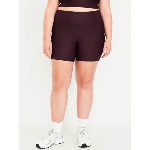 올드네이비 High-Waisted PowerSoft Rib Biker Shorts -- 6-inch inseam