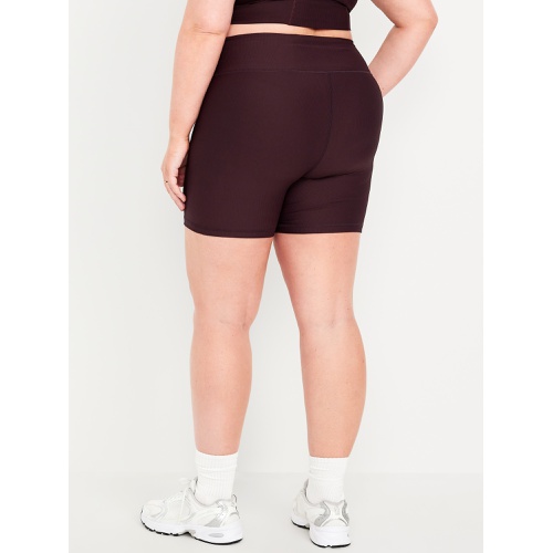 올드네이비 High-Waisted PowerSoft Rib Biker Shorts -- 6-inch inseam