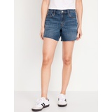 Mid-Rise Boyfriend Cut-Off Jean Shorts -- 5-inch inseam