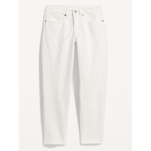 올드네이비 High-Waisted OG Straight White-Wash Cut-Off Ankle Jeans