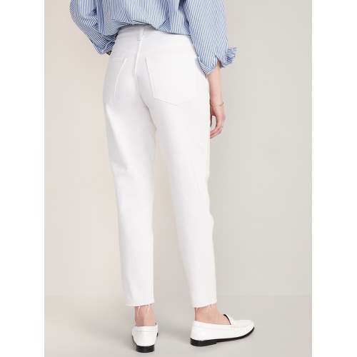 올드네이비 High-Waisted OG Straight White-Wash Cut-Off Ankle Jeans