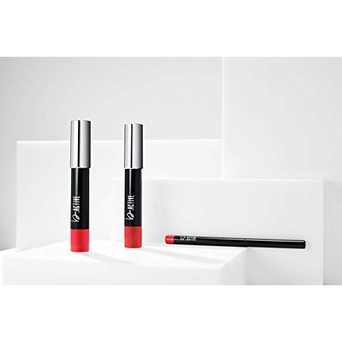  One Click Beauty b.ACTIVE 3-Piece Lip Kit, Longwear Makeup, The Cool Nudes