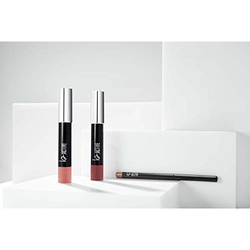  One Click Beauty b.ACTIVE 3-Piece Lip Kit, Longwear Makeup, The Cool Nudes