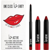 One Click Beauty b.ACTIVE 3-Piece Lip Kit, Longwear Makeup, The Reds