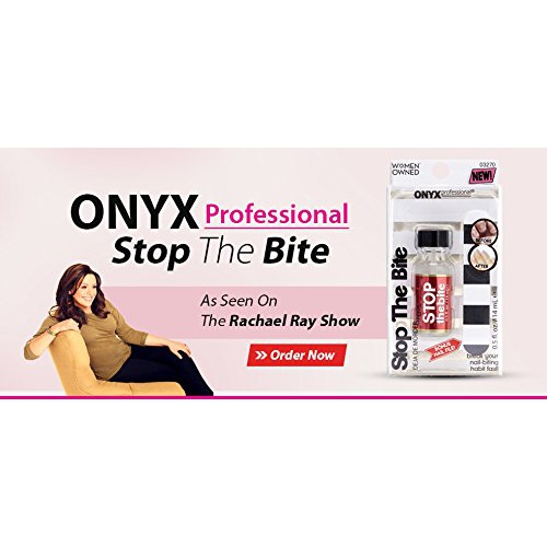  Onyx Professional 0.5oz Stop the Bite Nail Biting & Thumb Sucking Deterrent Cure Nail Polish Treatment for Adult & Kids - Stimulates Nail Growth Made in USA