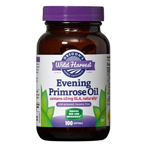  Oregons Wild Harvest Non-GMO Evening Primrose Oil, Herbal Supplements, 100 softgels