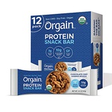 Orgain Organic Plant Based Protein Bar, Chocolate Chip Cookie Dough - Vegan, Gluten Free, Non Dairy, Soy Free, Lactose Free, Kosher, Non-GMO, 1.41 Ounce, 12 Count (Packaging May Va