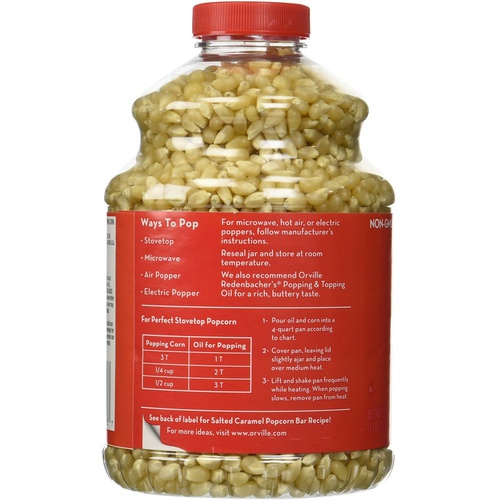  Orville Redenbachers Gourmet Popping Corn - White Corn - 100% Natural (Non-GMO) - Net Wt. 30 OZ (850 g) Each - Pack of 2